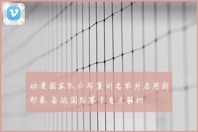 动漫国家队公布集训名单并启用新形象 备战国际赛季看点解析